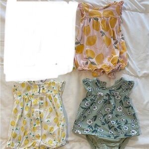 Cotton carters Newborn Girl outfit set: 3 dress/rompers